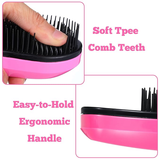 Small Dog Brush, Puppy Brushes for Grooming, Gently Cleaning Slicker Hair Brush for Pet, Cats, Teddy, Chihuahua, Yorkies, Maltese, Shih Tzu, Rabbits (Pink)