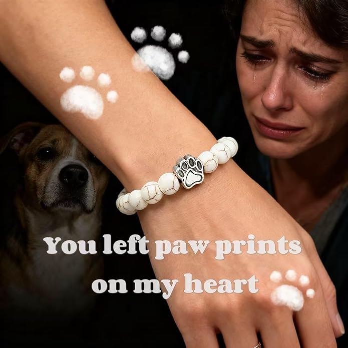 LINGYUAN Pet Memorial Gifts for Dogs Cats, Pet Memorial Bracelet, Remembrance Pet Loss Sympathy Gift for Cat Dog Lovers, Bereavement Gifts for Loss of Pet