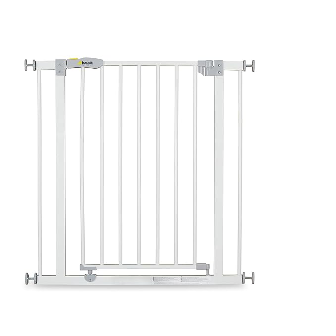 hauck Open N Stop Pressure Fit Baby & Pet Safety Gate w/ 8" Extension, Accommodates 37.8 to 39.75" Wide Home Doorway, Stairway, or Hallway, White