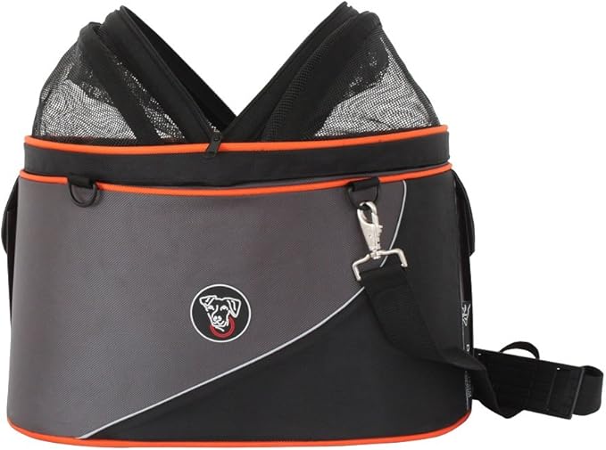 Cocoon Pet Carrier, Airline Carrier, car seat and Ready for use as Bicycle Basket, X-Large, Anthracite/Orange
