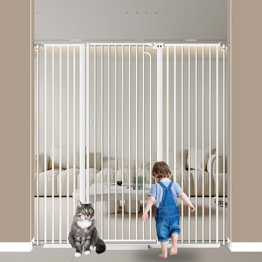 57" Extra Tall Cat Gate for Doorway,52.8"-57.4" Width, Extra Tall Baby Gate Tall Dog Gate Wide Baby Gate Safety,Narrow Auto-Close for Indoor Stairs, Doorways, and Kitchen