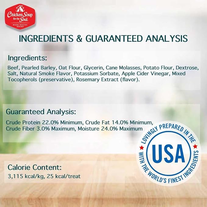Chicken Soup for The Soul All Natural Premium Savory Sticks Soft & Chewy Dog Treats, Real Beef First Ingredient, No by-Products, Artificial Colors, Flavors or Preservatives, Beef, 32oz