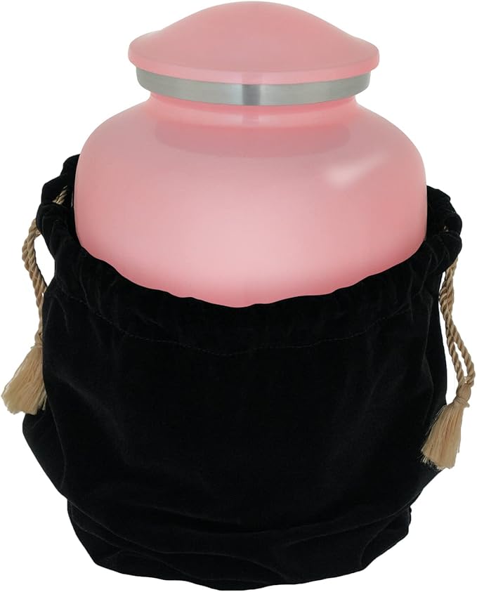 Homage Large Custom Photo Pet Cremation Urn for Pet Ashes - Vase Style Pet Urn - 200 Cubic Inch Capacity -Personalization Included (Pink)
