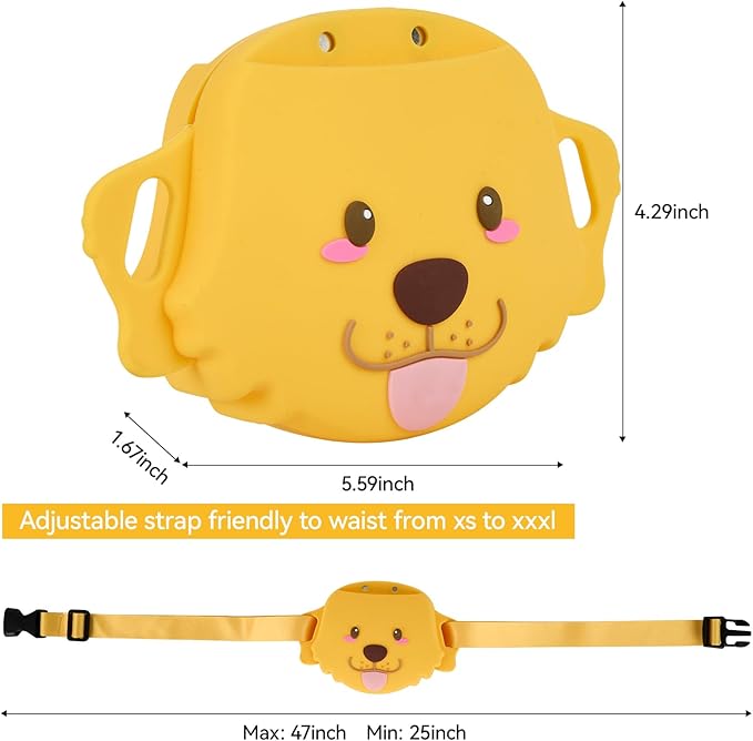 Dog Treat Pouch with Clicker Magnetic Closure, Silicone Fanny Pack for Pet Training,Adjustable Waist Belt, Leak-Proof, Ideal for Walking Training (Golden Retriever)