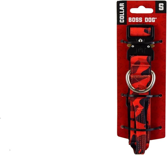 Boss Dog Tactical Collar, Red Camo, Small
