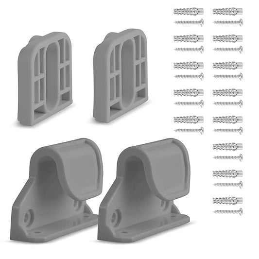 HAMOPY Auto-Lock Retractable Baby Gate Replacement Parts, Original Hardware Set (Including 2 x Latches + 2 x Brackets + 1 x Floor Hook + 1 Set of Screws) Only Fit 55“&71” Auto-Lock Baby Gate(Grey)