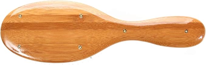 Bass Brushes | Shine & Condition Pet Brush | 100% Natural Bristle + Nylon Pin | Pure Bamboo Handle | Medium Oval | Dark Finish | Model 53P-DB