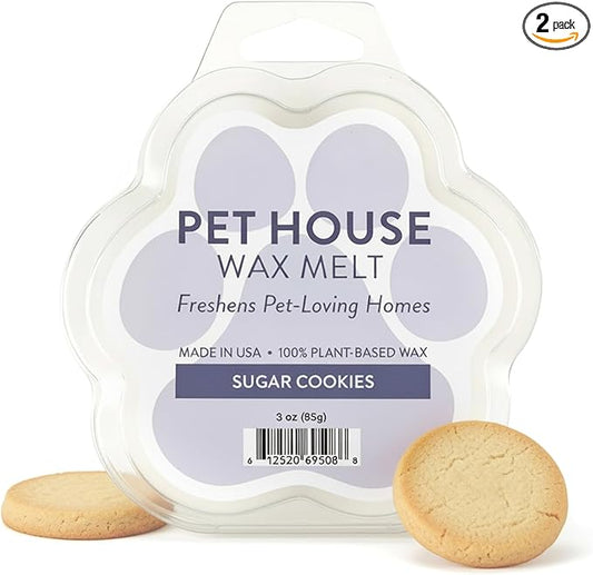 One Fur All Pet House Sugar Cookies Scented Wax Melts, Natural, Plant Based Soy Wax Melts for Pet Odor, Long Lasting Fragrance for Fresh Smelling Homes