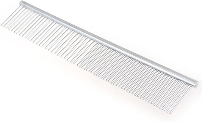 Pet Stainless Steel Grooming Comb Tool Poodle Finishing Comb Butter Comb Silver Tone