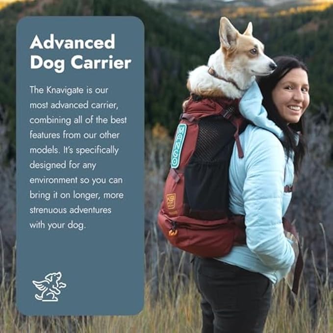 K9 Sport Sack Knavigate - Small, Dune - Ideal for Dogs with 13-16” Back Length - Adjustable, Backpack-Style Carrier with Internal Frame & Padded Hip Belt