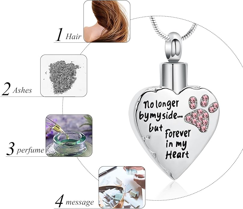 memorial jewelry Your Wings were Ready, But My Heart was Not Stainless Steel Carved Locket Cremation Urn Necklace for Pet Dog Cats