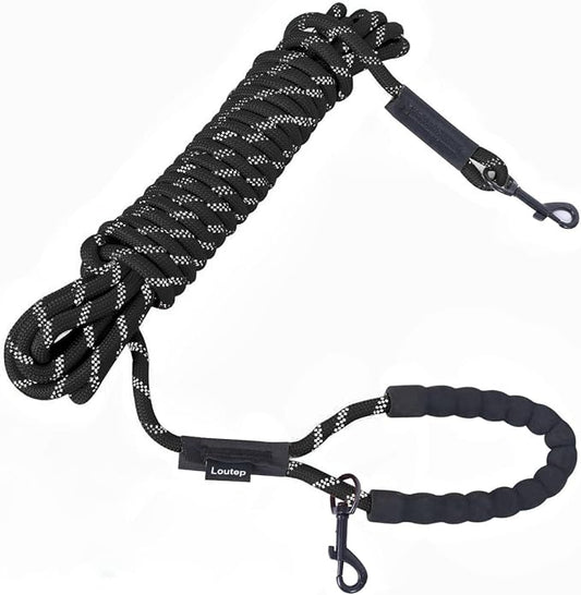 Long Leash for Dogs 10ft 16ft 30ft 50 Feet 100 Foot Tie Out Check Cord Recall Obedience Rope Lead Extra Longline Long Dog Leash for Small Medium Large Dogs Outdoor Training Camping Tracking