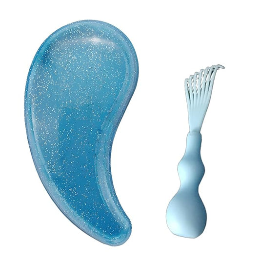 Comma-Shaped Small Dog Brush and Cleaning Comb, Fit for Yorkie, Shih Tzu, Maltese Maltipoo Pomeranian - Gentle Soft Bristles for Effortless Pet Hair Removal, Puppy Essentials (Crystal Blue)