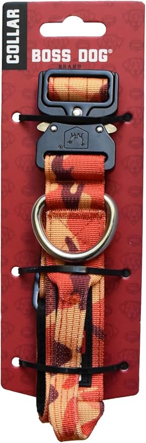 Boss Dog Tactical Collar, Orange Camo, Small