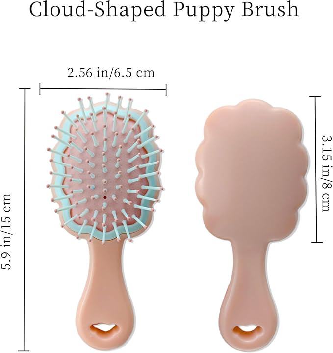Gentle Cloud Air Cushion Brush Small Dogs Grooming with Gift Box, Fit for Yorkie, Shih Tzu, Pomeranian, Maltipoo, Maltese, Toy poodle, Puppy Essentials (Pink)