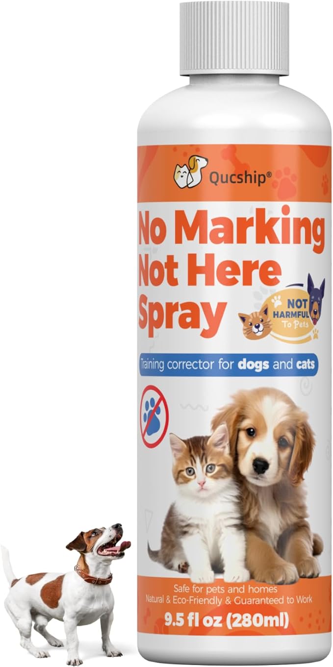 Qucship Dog & Pee Stop Spray – 8oz Dual Action Training Solution - Anti Pee Spray for Dogs Inside - Puppy Pee Spray Training