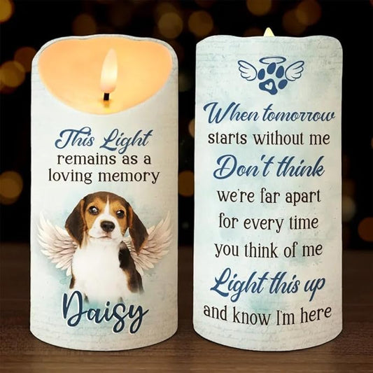 Custom This Light Remains As A Loving Memory Pet Memorial Led Candle Decor Gift For Dog Mom Dad Pet Owner Christmas Birthday Memorial Dog And Cat Sympathy Led Candle Gifts For Girlfriend Boyfriend