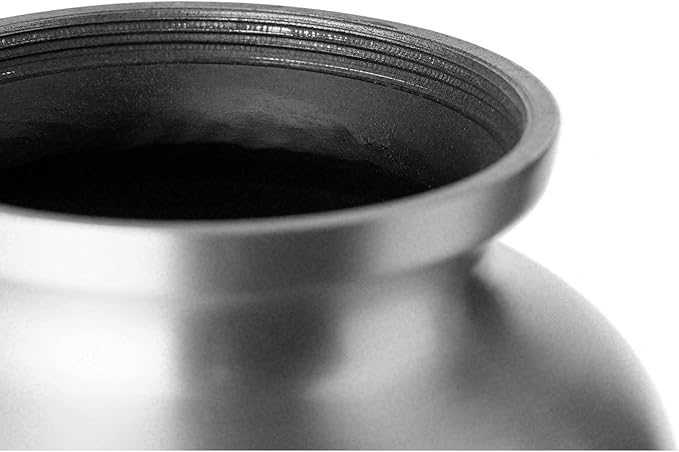 Ottillie Paws Legacy Series Pet Urn for Dogs, Handmade Aluminum Memorial Cremation Urn (Large - Pets up to 115 lbs, Slate, Horizontal Pewter Paws)