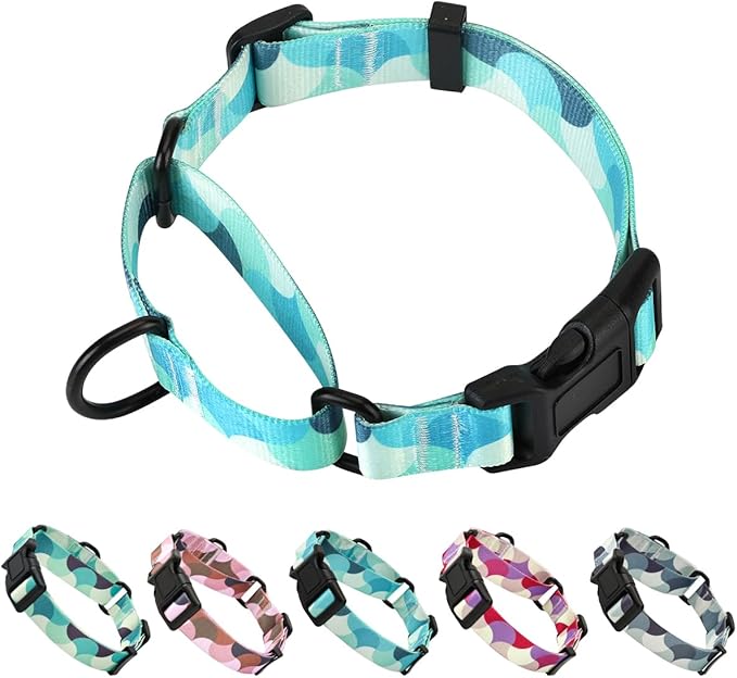 Martingale Dog Collars,Adjustable Soft Nylon Quick Release Buckle,No Pull Training Collar for Large Medium Small Dogs