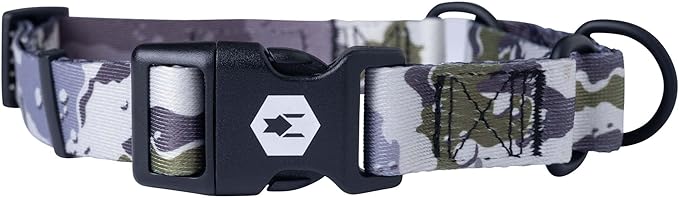 Wolfgang Heavy Duty Martingale Dog Collar with Quick Release Nylon Buckle for Walking & Training, Hideout Print, X-Large