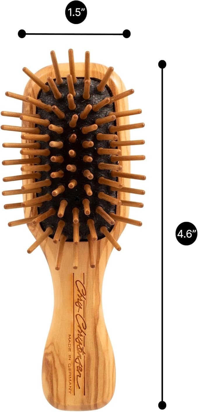 Chris Christensen Dog Brush, 20 mm Tiny Tot, Wood Pin Series, Groom Like a Professional, Readl Wood Pins, 100% Static-Free, Redistribute Natural Oils into Coat, Reduces Painful Pulling