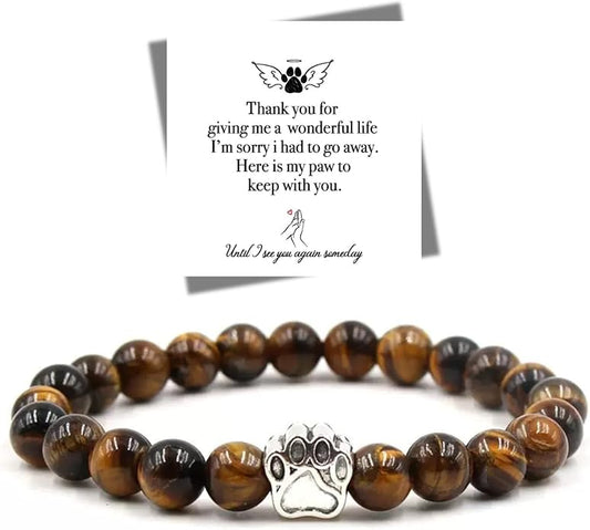 LINGYUAN Pet Memorial Gifts for Dogs Cats, Pet Memorial Bracelet, Remembrance Pet Loss Sympathy Gift for Cat Dog Lovers, Bereavement Gifts for Loss of Pet