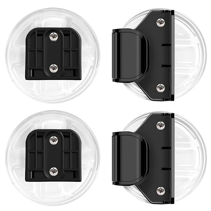 HAMOPY Auto-Lock Retractable Baby Gate Replacement Free-Punch Parts, Original Hardware Set (Including 2 x Latches + 2 x Brackets) Only Fit 55“&71” Auto-Lock Baby Gate(Black)