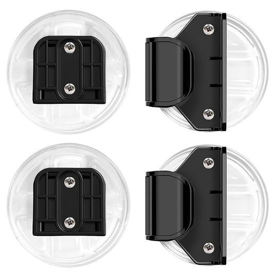 HAMOPY Auto-Lock Retractable Baby Gate Replacement Free-Punch Parts, Original Hardware Set (Including 2 x Latches + 2 x Brackets) Only Fit 55“&71” Auto-Lock Baby Gate(Black)