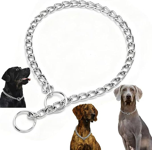Dog Choke Collar Slip P Chain,Heavy Duty Metal Training Choke Collars, Adjustable Weather Proof Alloy Steel Chains for Small Medium Large Dogs