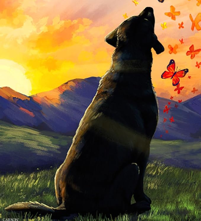 The Bridge Collection 18" 'Lived Forever' Dog Memorial Garden Flag - Dog Memorial Hanging Flag - Pet Loss Flag