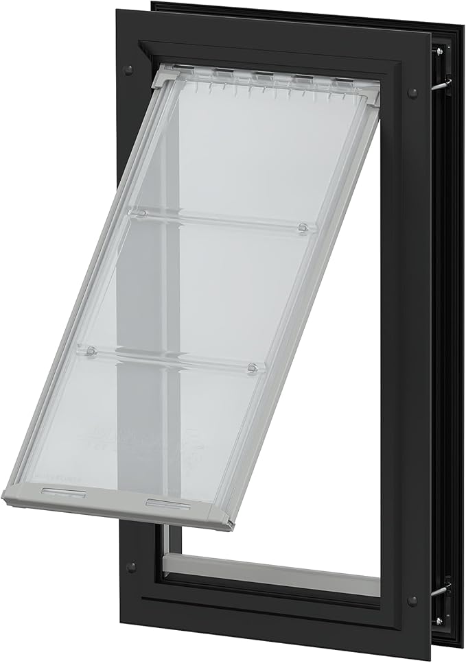 Endura Flap Single Flap Pet Door for Door Installations | Stylish for Interior & Exterior Doors | Durable Aluminum Frame & Weatherproof Dual-Layer Flap | Black, XL, Single Flap