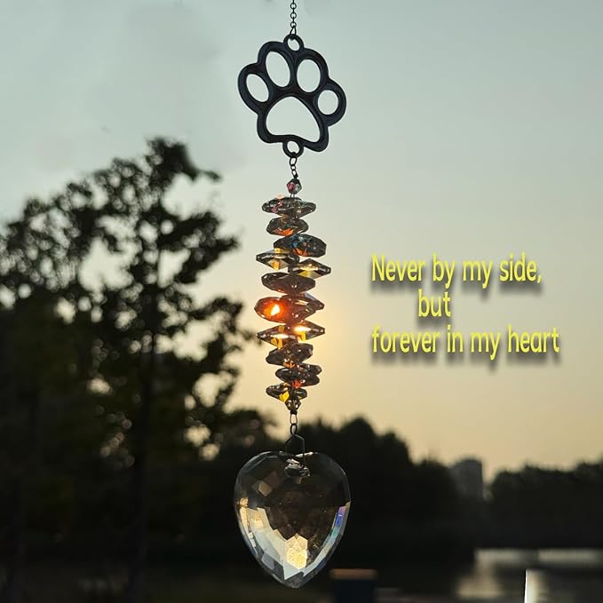 Pet Memorial Suncatcher Iridescent Dog Memorial Gifts, Pet Loss, Pet Sympathy, Thoughtful Dogs and Cats Remembrance, Loss of Dog Sympathy Gift, Rainbow Impressions for Pet Loss, Bereavement Gifts