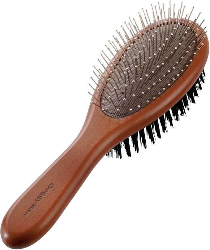 DoggyMan NSD Wooden Brushing & Hair Trimming Brush, M, Dog