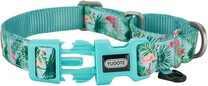 Martingale Dog Collar,Flamingo Pattern,with Safety Quick Release Buckle,Escape-Proof Anti-Pull for Small Dogs(Flamingo,S)