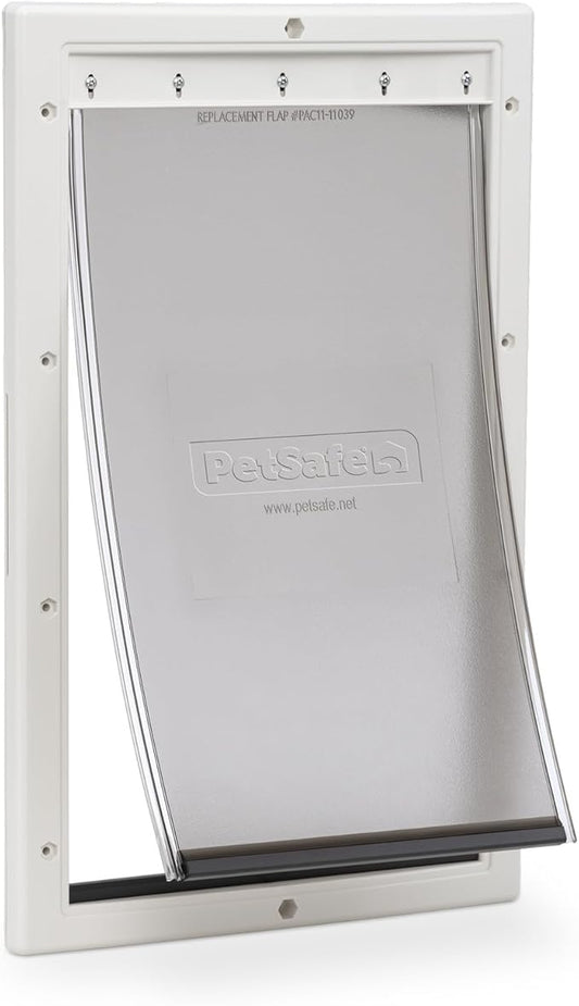 PetSafe Plastic Pet Door - Easy Install for Wood, PVC Metal & Paneled Doors - Rust-Free Plastic Frame - Flap Dimensions 10 1/4" W x 16 1/4" H - for Large Dogs Weighing Up to 100 lb
