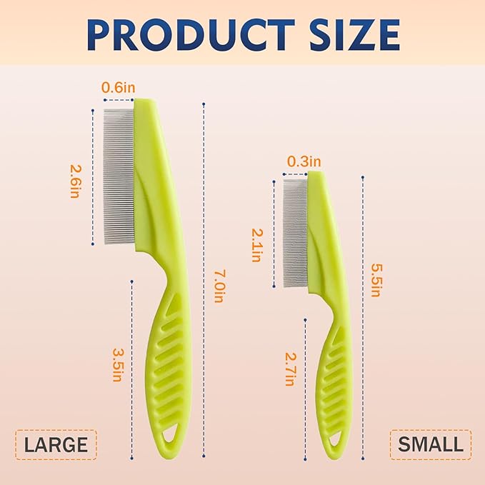 Flea Comb for Dogs and Cats, 2026 New Multifunctional Pet Lice Comb Fine Tooth Grooming Massage Brush for Removing Tear Stains, Fleas (White)