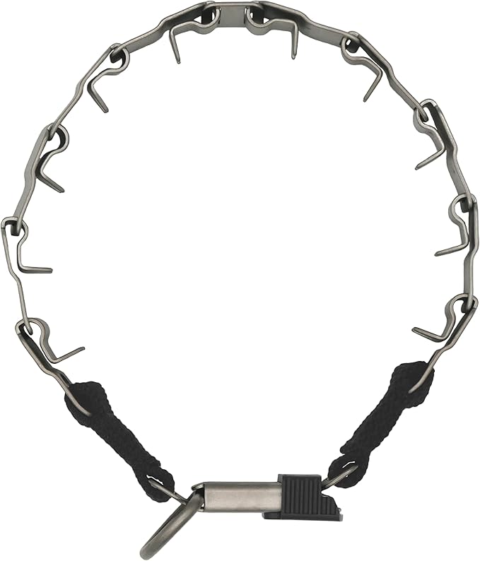 Herm Sprenger NeckTech Sport Matt Stainless Steel Dog Prong Collar with ClicLock Buckle and D-Ring No-Pull Pinch Collar for Small Medium Large Dogs Made in Germany (19in (48cm))
