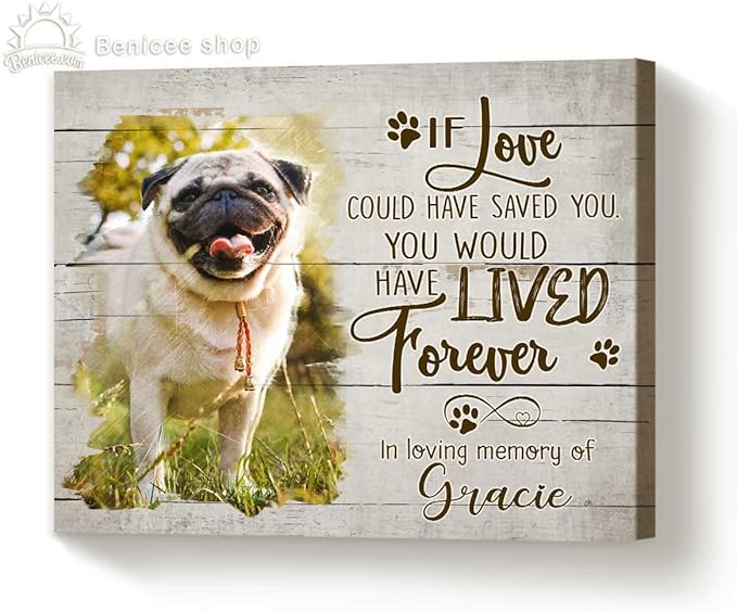 Benicee Shop Dog Remembrance Gifts, If Love Could Have Saved You You Would Have Lived Forever, Wall Decor 8x10 Inches