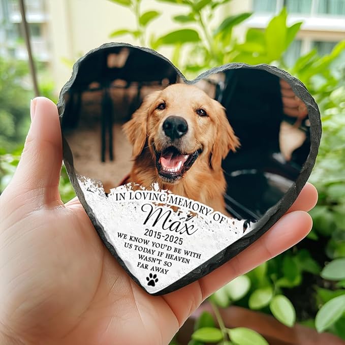 Personalized Dog Memorial Gifts for Loss of Dogs Sympathy Gift, Dog Memorial Stone, Pet Loss Gifts, Pet Memorial Stones for Dogs Cemetery Decorations for Grave, Cat Sympathy Gift, Stone 5