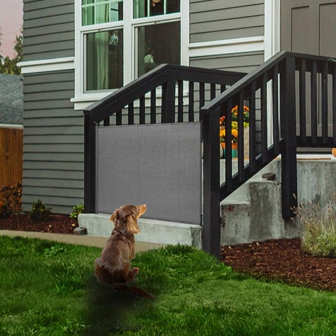 EasyBaby Extra Wide Retractable Baby Gate, 33" Tall, Extends up to 71" Wide, Grey/Child Safety Baby Gates, Pet Retractable Gates for Stairs, Doorways, Hallways, Indoor and Outdoor