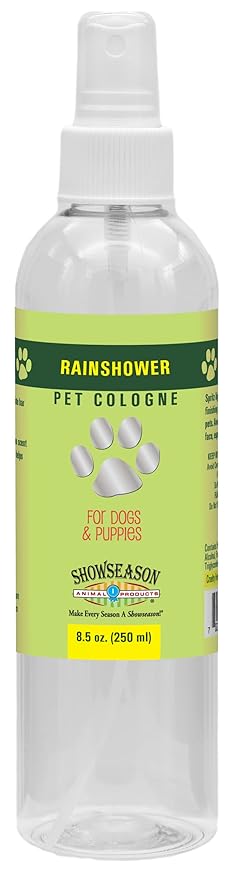 Showseason® Rainshower Pet Cologne 8.5 oz For Dogs | Long-Lasting Odor Eliminator | Paraben-Free | Biodegradable and Non-Toxic | Made in USA