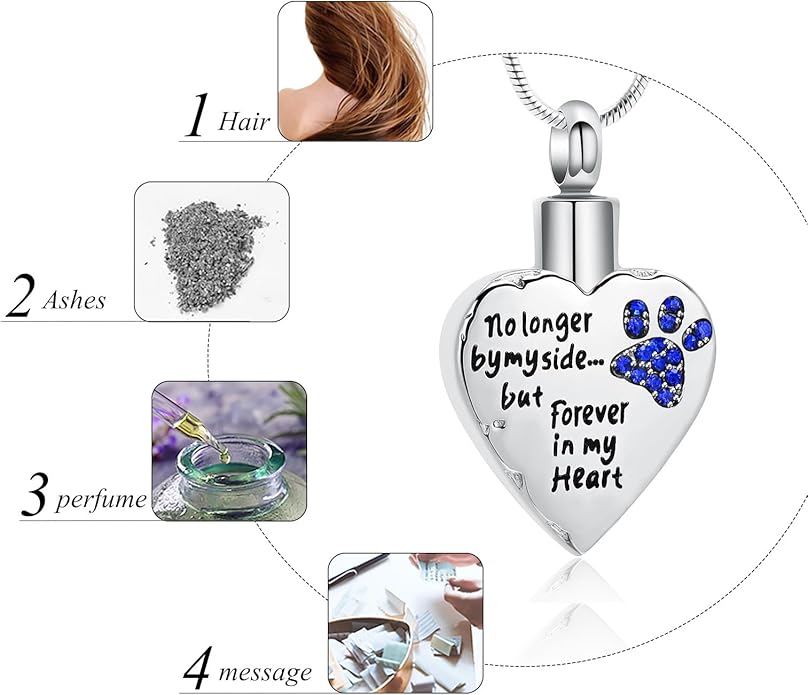 memorial jewelry Your Wings were Ready, But My Heart was Not Stainless Steel Carved Locket Cremation Urn Necklace for Pet Dog Cats