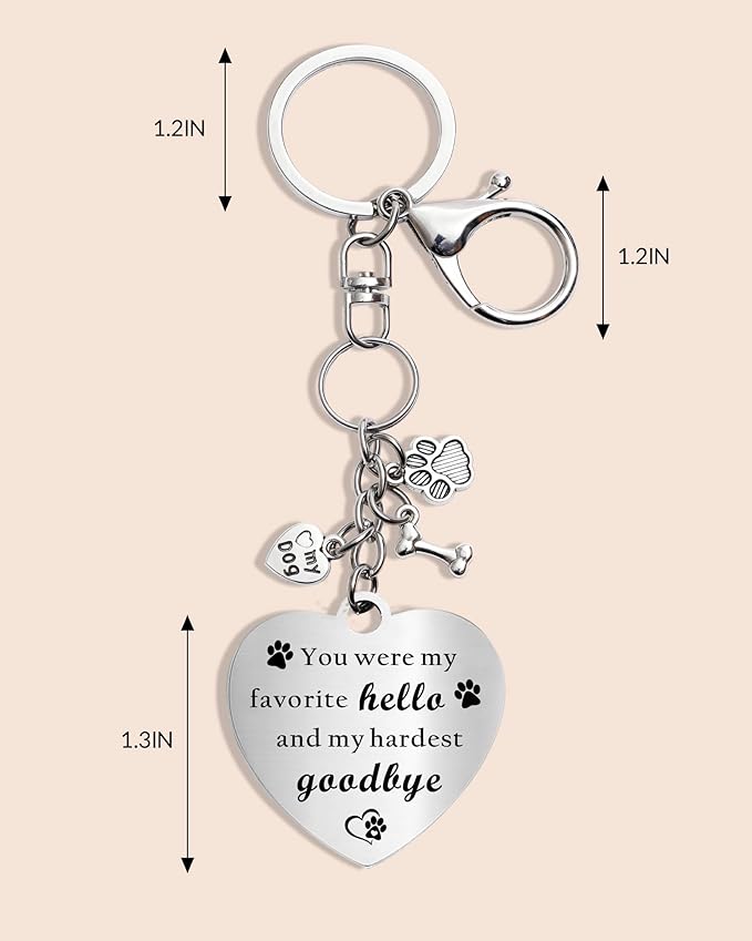 Belloxis Pet Memorial Gifts for Loss of Dog, Rainbow Loss Sympathy Gift Bridge Keychain for Cat Pet Died Cats Death Dogs Lost Memorial Women Men Pass Away Animal Paw Print Heart Key Chain Gift