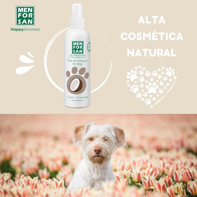 MENFORSAN Eau de Cologne Coconut for dogs 100% Natural, Vegan-Friendly, Alcohol Free