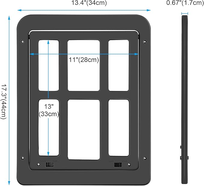 Ownpets Dog Screen Door, Inside Door Flap 11x13 Inch Lockable Pet Screen Door Magnetic Closure Sturdy Doggie Door for Screen Door(Black)