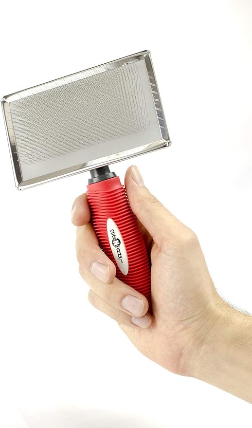 Premium Pet Slicker Brush for Cats & Dogs Shedding Tool, Grey, Small