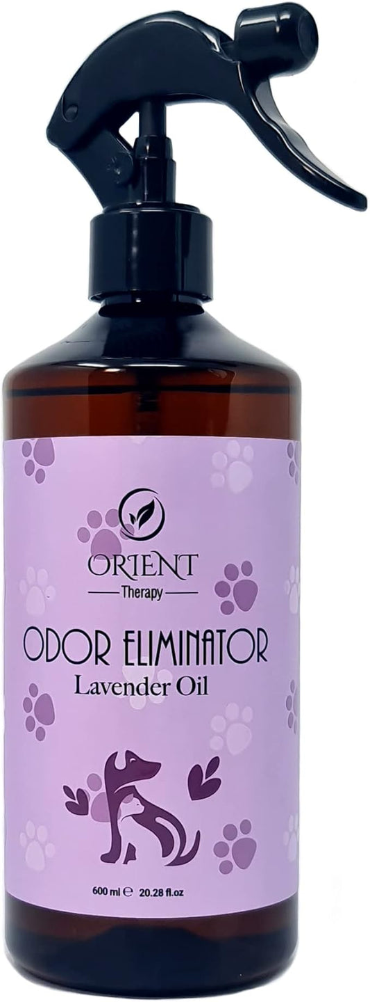 Pet Odor Eliminator Spray with Lavender Fragrance - Smelly Odor Remover & Deodorizer - Dog & Cat Stain Cleaner for Carpet, Bathroom, Car, Home & Office - 600ml