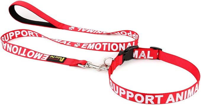 Plutus Pet Support Animal Collar,Printed in Large Letters on Nylon Webbing,Prevents Accidents by Warning Others of Your Dog in Advance,Two Colors,Four Sizes,Neck 14-20 inch,Medium,Red
