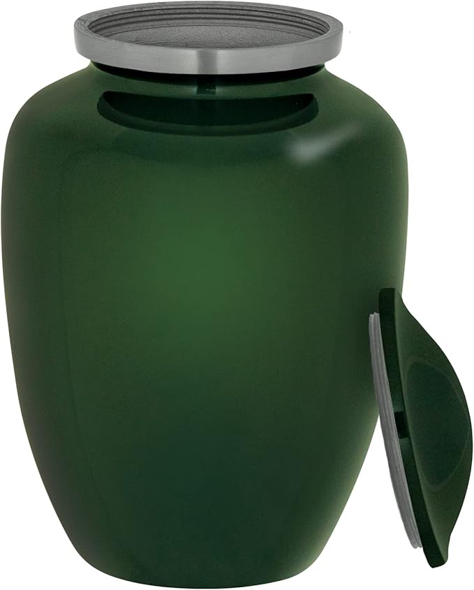 Homage Large Custom Photo Pet Cremation Urn for Pet Ashes - Vase Style Pet Urn - 200 Cubic Inch Capacity -Personalization Included (Emerald Green)