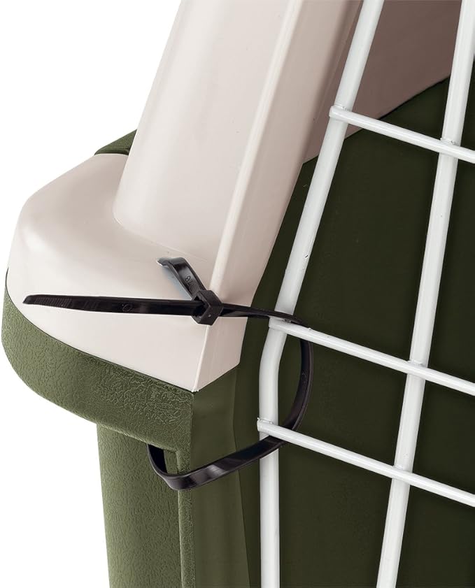 Ferplast Carrier for Large Dogs Atlas 60 Classic, Pet Carrier for Large Dogs with Bowl Included, Plastic-Coated Metal Door, Safety Closing System, Aeration grids, 61 x 91 x h 66.5 cm Green